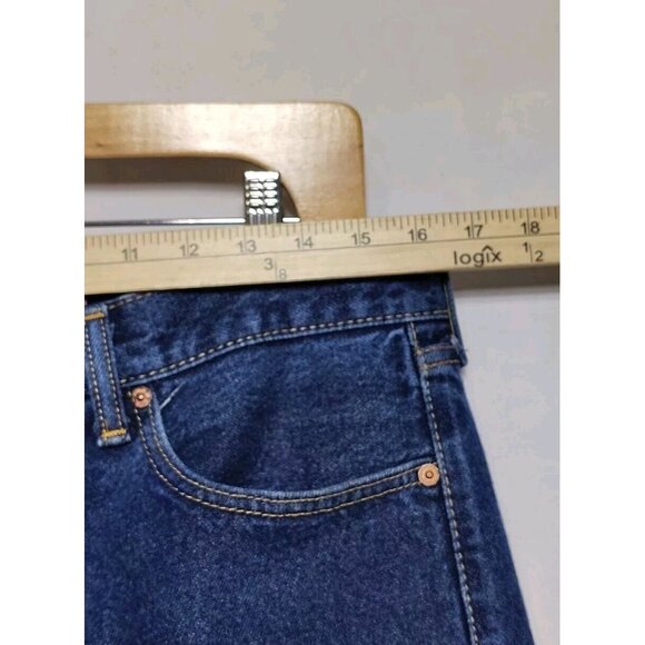 Vintage Levi's 505 Straight Fit Men's Jeans Size 32x32 Dark Wash Denim Cotton - Picture 6 of 13